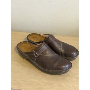 Naot Florence Brown Leather Comfort Slip On Clogs 39/8 NWOB Y2K Classic Teacher
